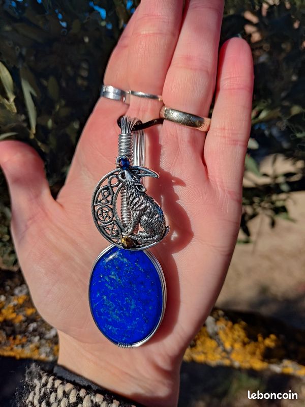 Collier pierre naturelle lapis-lazuli (image 1)