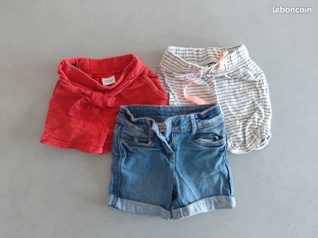 Ensemble 2 pièces avec short Stitch rose clair bébé fille | La Halle