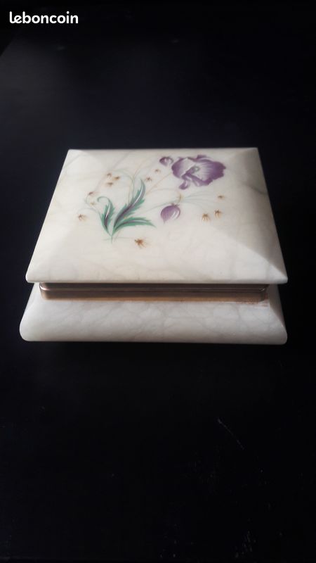 Boite à bijoux en marbre et laiton - Vintage (image 2)