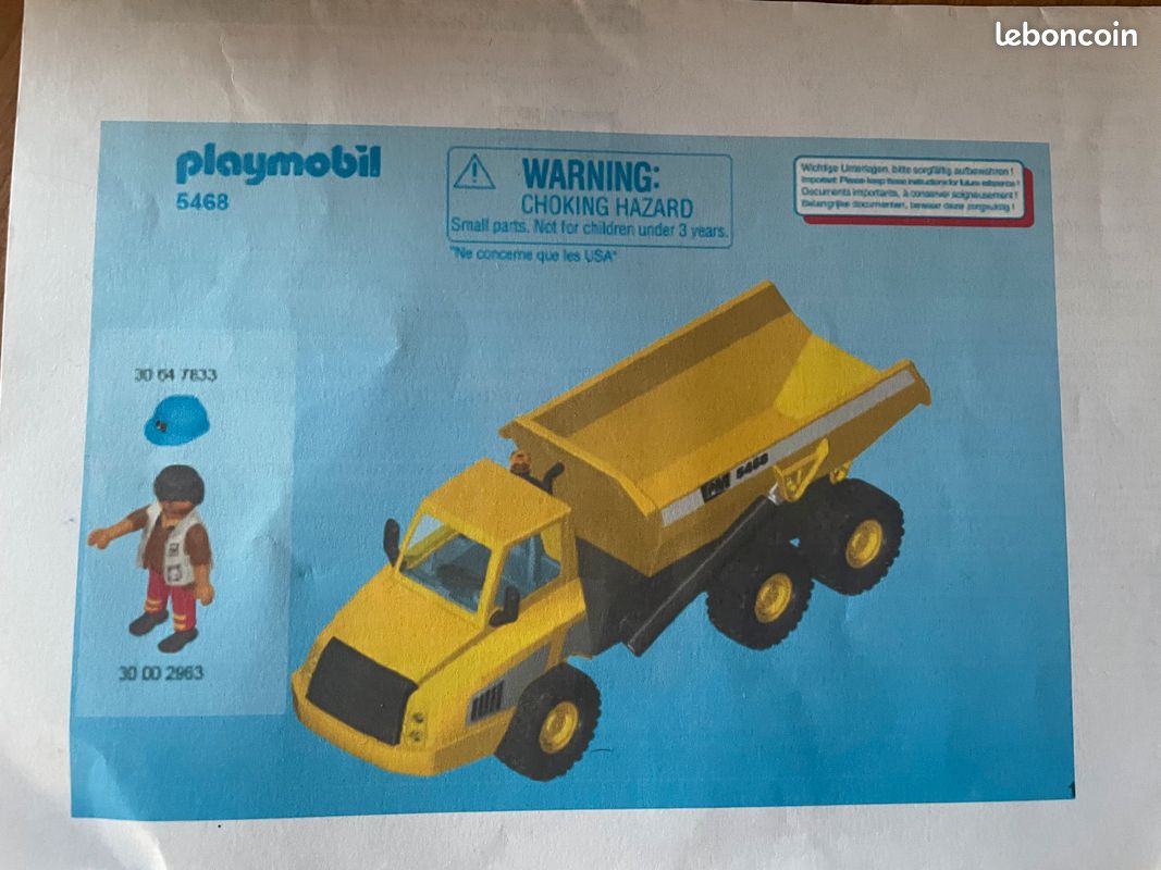 Grand Camion Benne Playmobil 5468 – Chantier, Travaux – Année 1800 ? (Occasion)