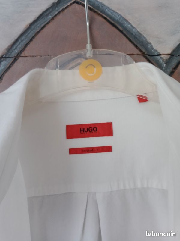 Chemise Homme Élégante HUGO BOSS ORANGE à Rayures Bleu Ciel Et Blanc - Manches Longues - Taille L Occasion