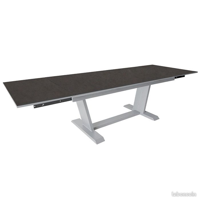 Table de jardin extensible aluminium - Amber - L.180/230/280 x l.100 cm - 8/12 personnes (image 1)