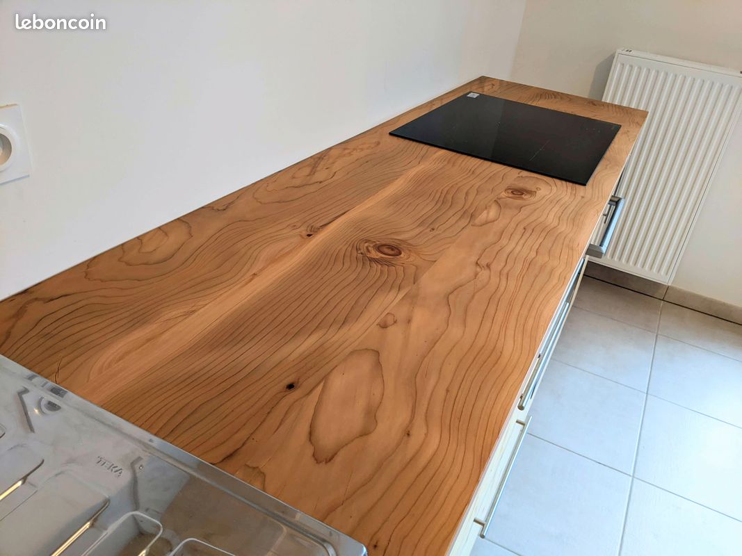 Fabrication plateau / plan de travail sur mesure - Bois massif (image 4)