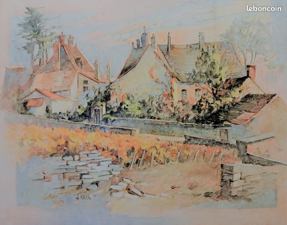 Tableau Huile sur Toile Village de Mercurey