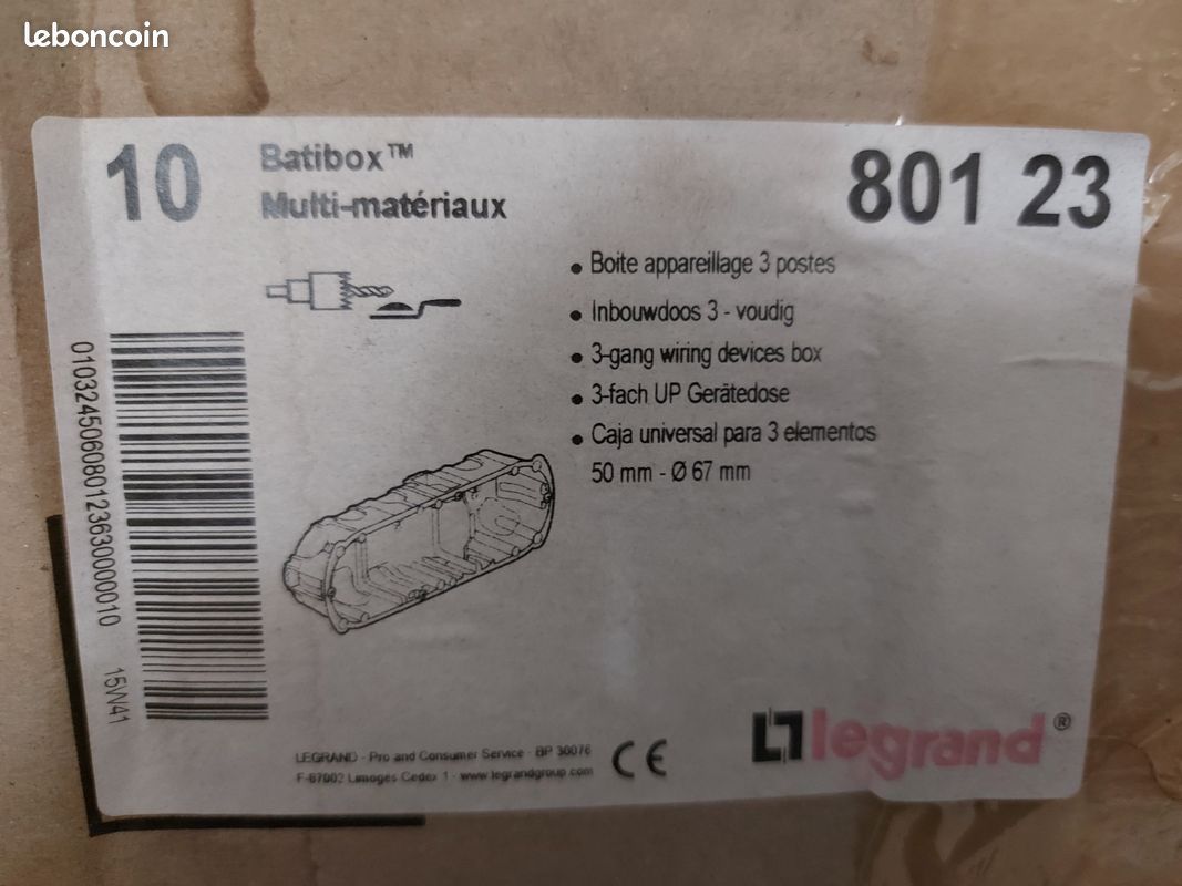 Boitier électrique LEGRAND 80123 Batibox multi – matériaux 3 postes (image 2)