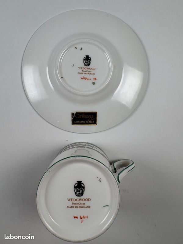 Tasse soucoupe porcelaine Wedgwood Bone China England vintage (image 4)