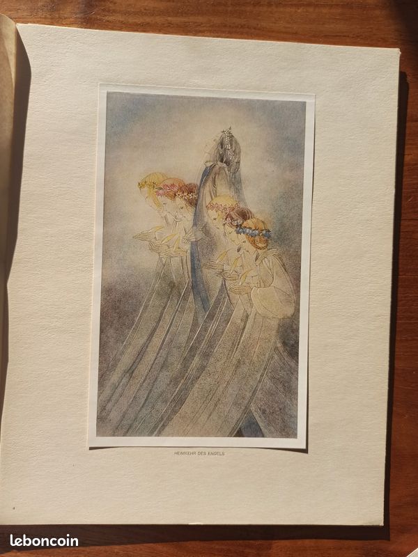 Coffret Der Leuchter, Sulamith Wülfing. 1936. Préface d’Otto Schulze-Elberfeld. Incomplet. Seulement 4 gravures. 1. Der engel. 2. Erkennen 3. Entfaltung. 4. Heimkehr des engels (image 14)