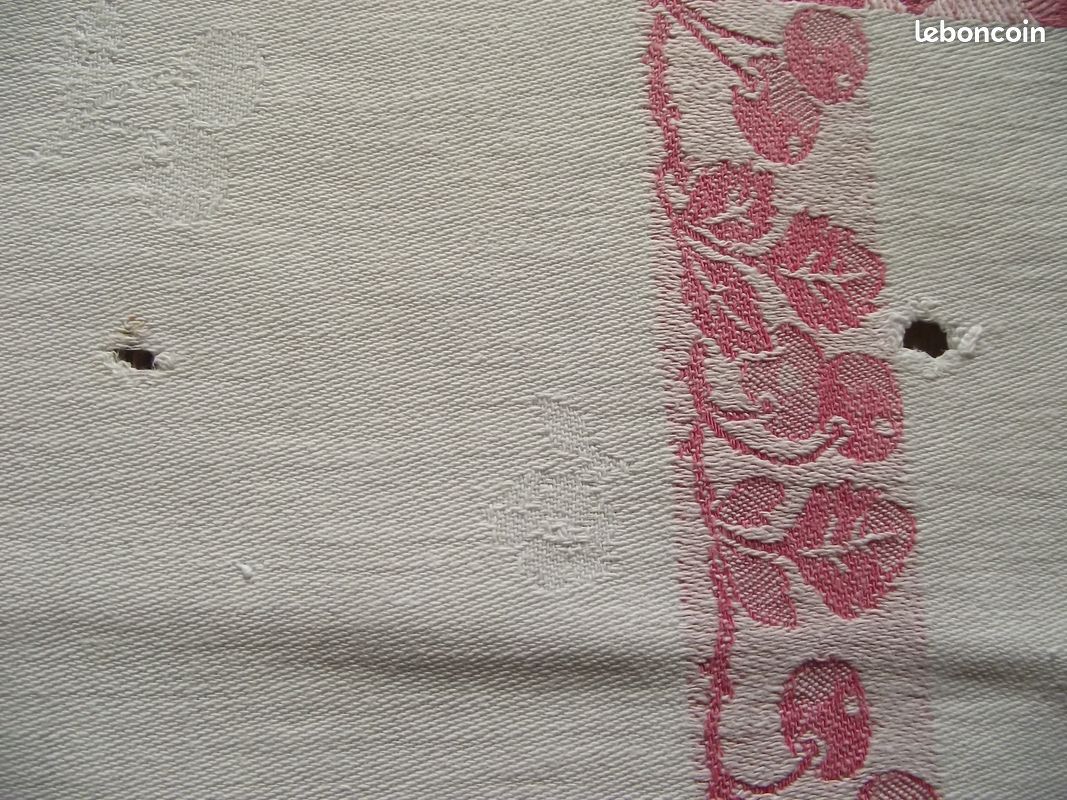 LINGE ANCIEN 1 Petite Nappe Ou Sur Nappe Damassé Soie Grand Monogramme
