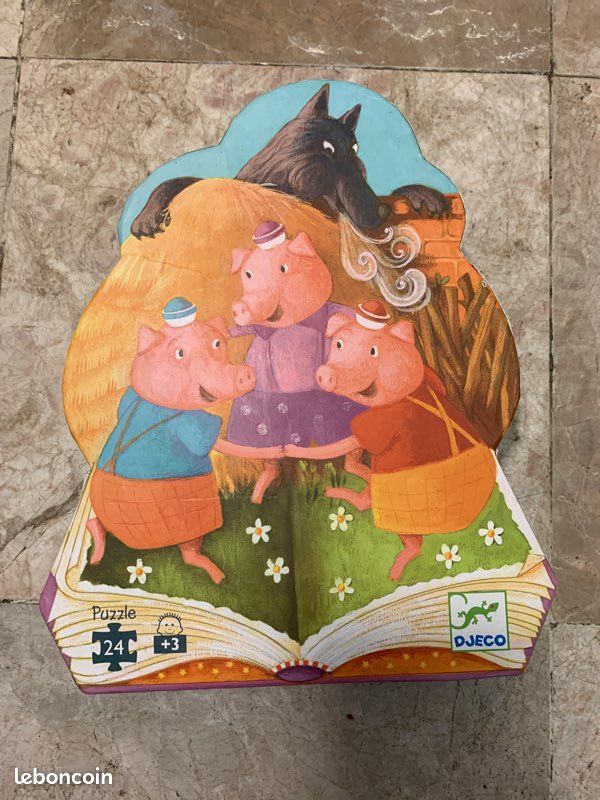 Puzzle les trois petits cochons DJECO (image 1)