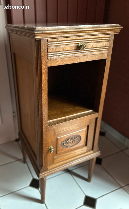 Petit Chevet « Art Déco » avec plateau en marbre (image 2)