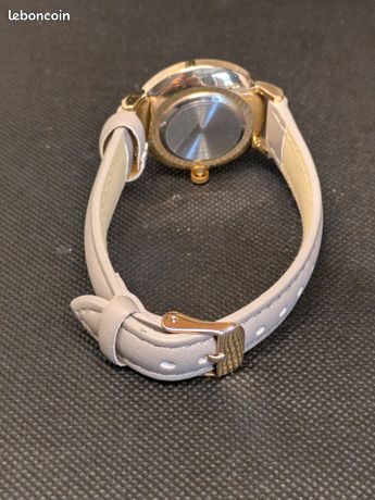 Montre Vintage Herma Anguenot - Boîtier Doré 34mm, Cadran Noir - Pile Incluse, Bracelet Neuf