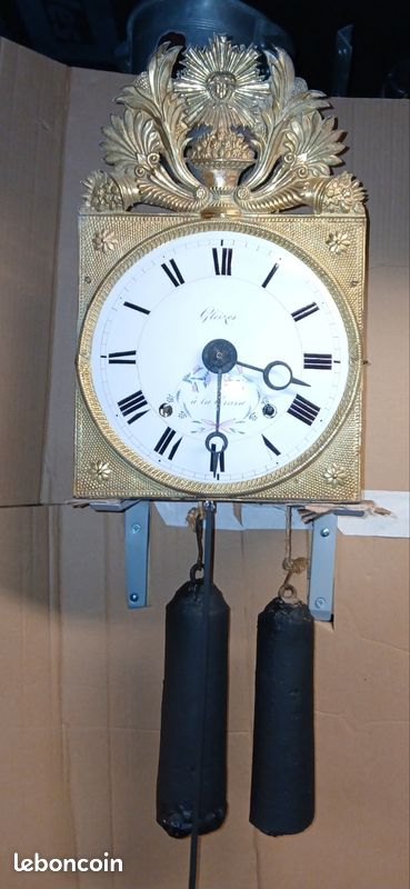 Garniture Laiton Et Cadran Pour Horloge Comtoise – Hervotte Buxiéres Les Frondes – Antique