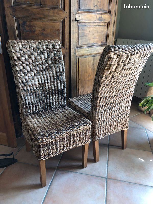 Chaise tressée bois (image 1)