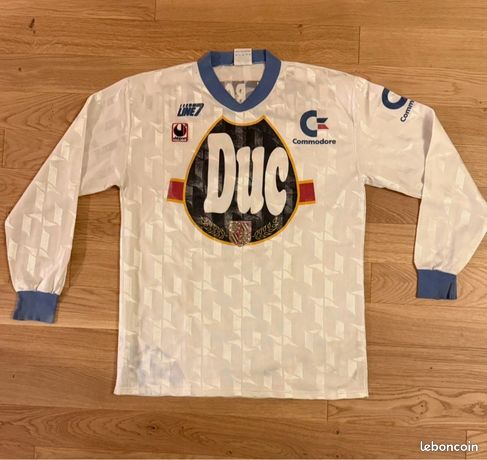 Maillot D'entraînement Vintage Uhlsport Auxerre - Bleu Et Blanc, Manches Longues, Taille XL
