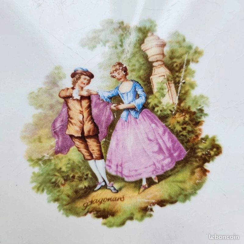 Céranord - Assiette plate ancienne en semi-porcelaine (image 4)