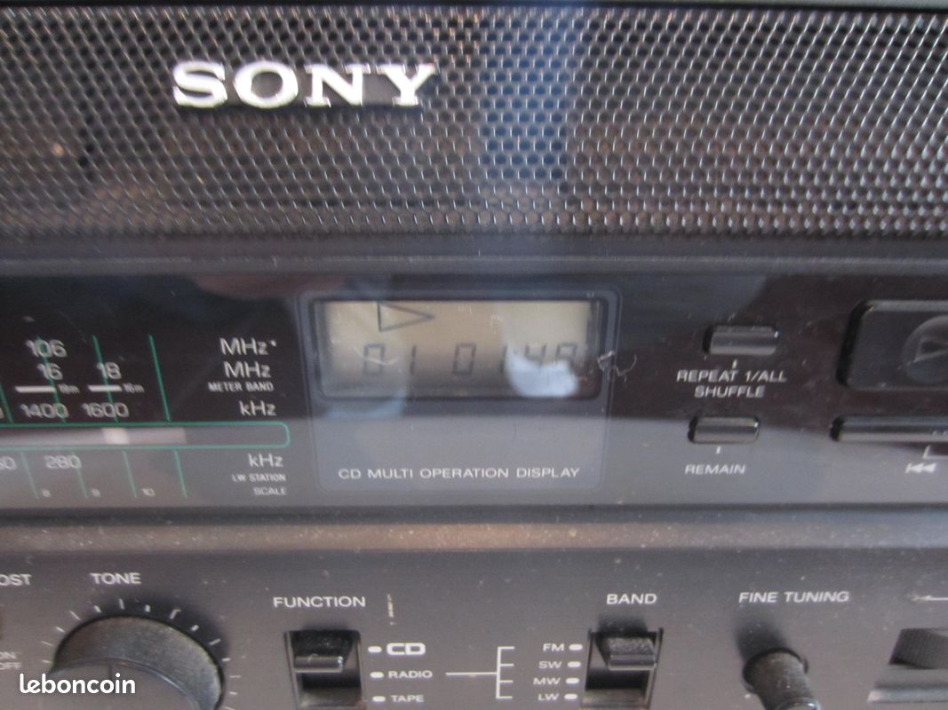 Sony CFD-60L Boombox Rétro – Lecteur Cassette, CD, Radio FM/LW