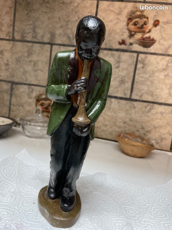 Trio De Figurines Jazzmen En Résine - Déco Musique, Occasion