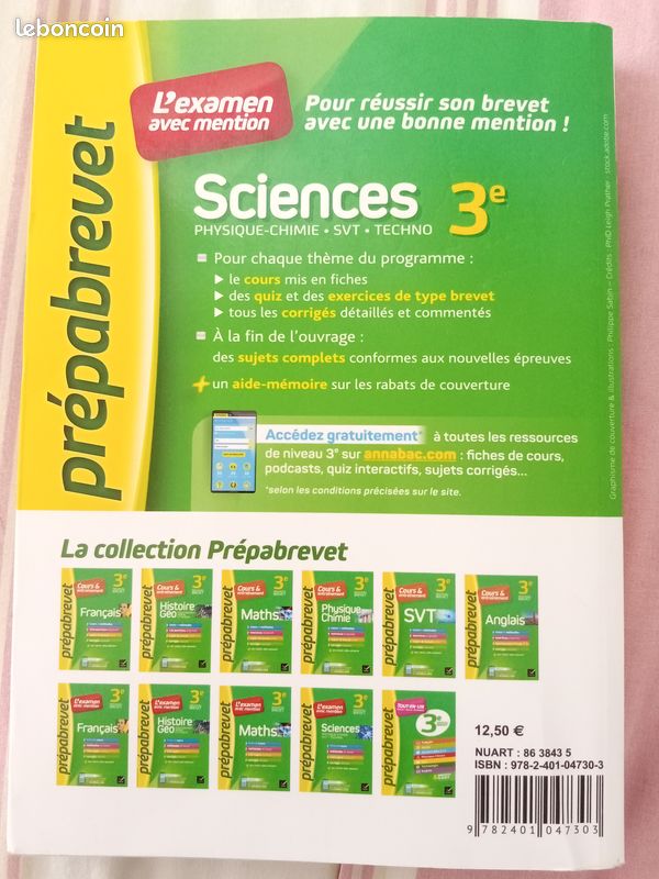 2 livres de préparation du brevet : Prépa Brevet "Maths" et "Sciences" 3ème (image 4)