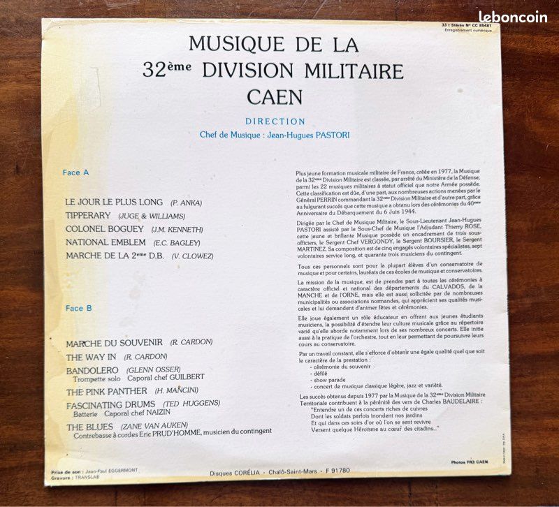 Disque vinyle le jour le plus long Musique de la 32ème division militaire Caen (image 2)