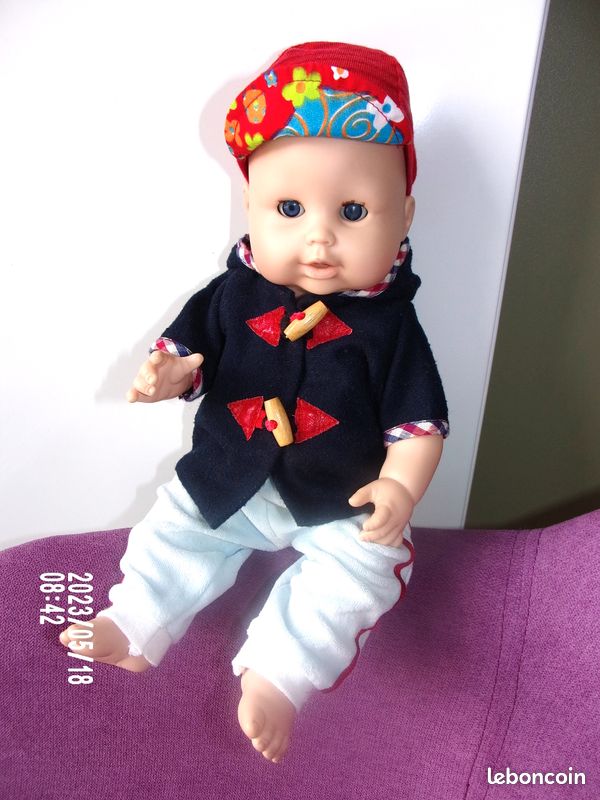 Vintage Poupée COROLLE Sexué garçon Bébé rigide articulé avec