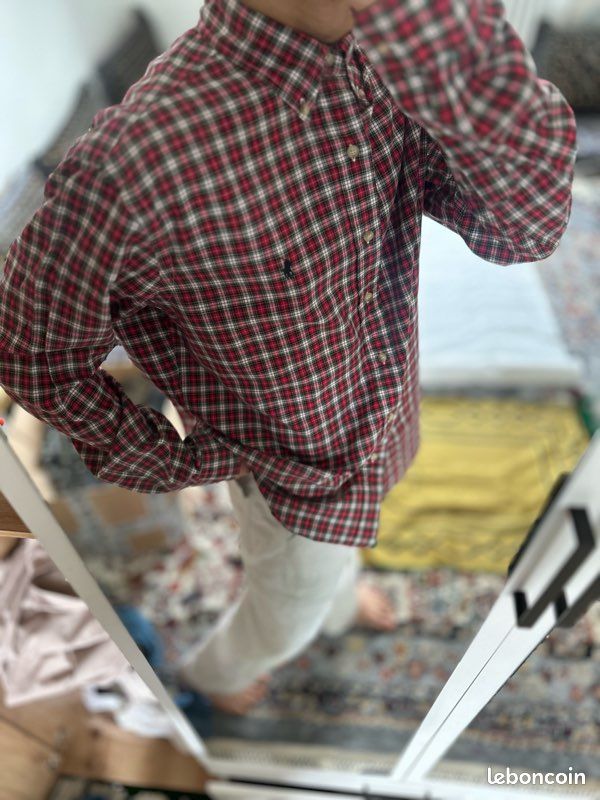 Manteau noir à carreaux Maison Margiela en solde