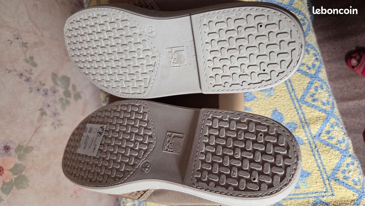 Chaussons/Pantoufles, Homme, pointure 45, en toile aérée, Neuves (image 5)