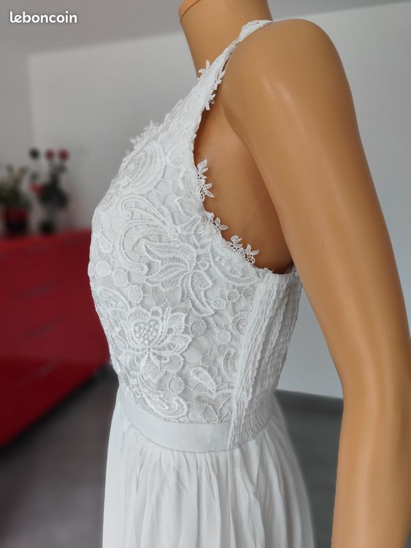 NEUVE Robe de mariée bohème mousseline et dentelle 44 (image 10)