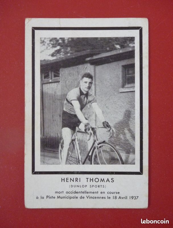 HENRI THOMAS cycliste Carte postale ancienne Publicité cyclisme
