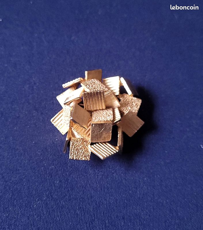Broche Vintage Dorée Orena Paris - Bijou Ancien De Vallauris