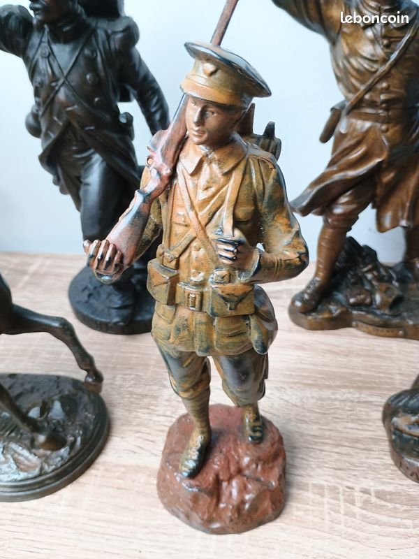 Lot De Figurines Soldats 40mm - Bronze Métal - Collection Miniature
