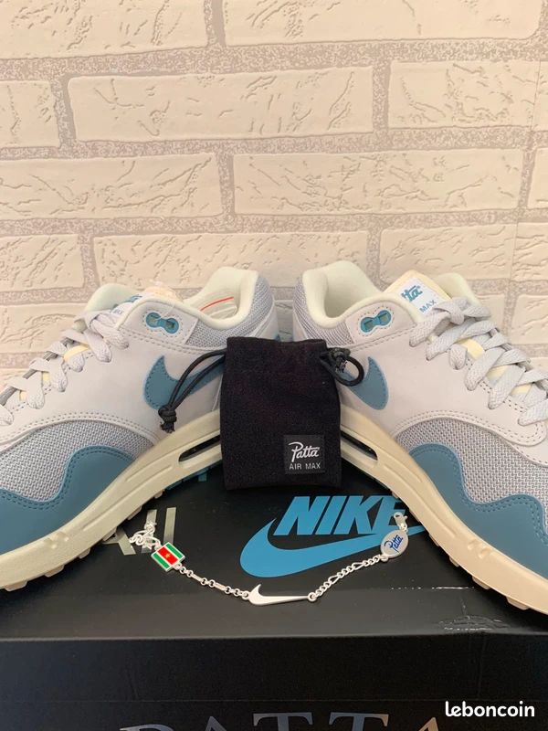 Nike air max 1 X Patta Monarch Bleu Blanc (image 3)