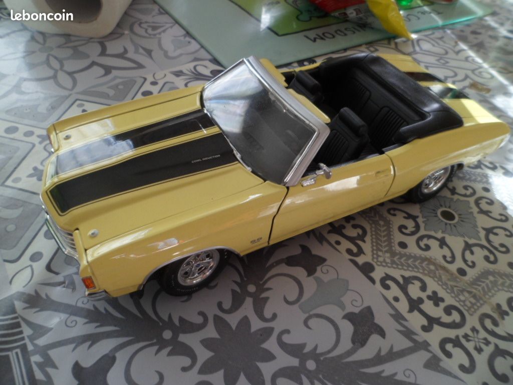 Miniature Chevrolet Chevelle SS454 1972 - 1/18 - Jaune - American Muscle