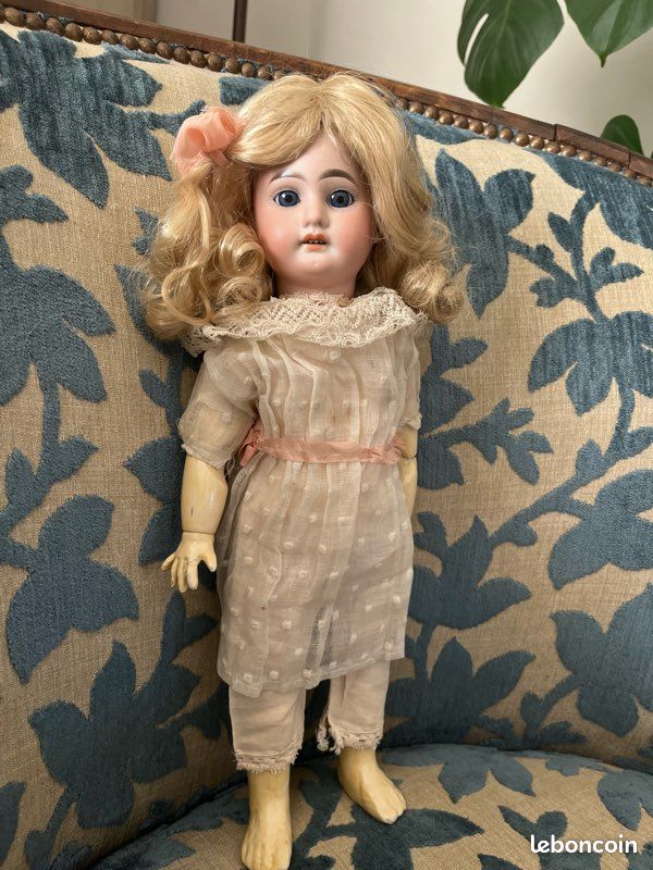 Ancienne Poupée PM23 - Allemagne - 60 Cm - Porcelaine Et Bois - Circa 12-16 Ans