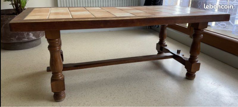 Table chêne avec carrelage (image 2)