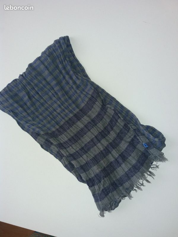 Écharpe pour enfant bleu marine et gris (image 2)