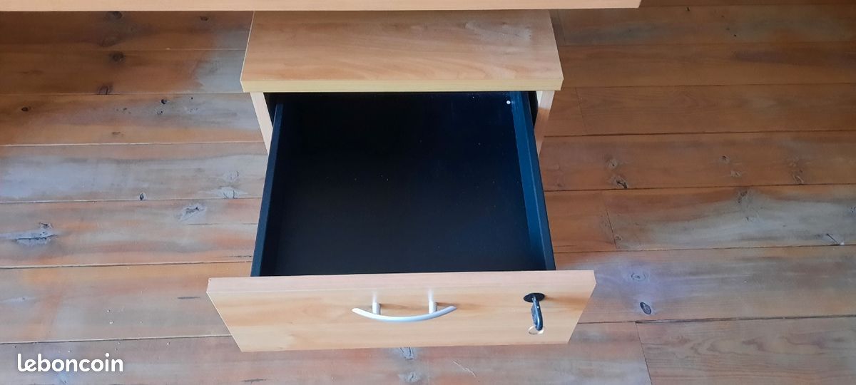 Bureau professionnel et meuble bas 3 tiroirs à roulettes (image 3)