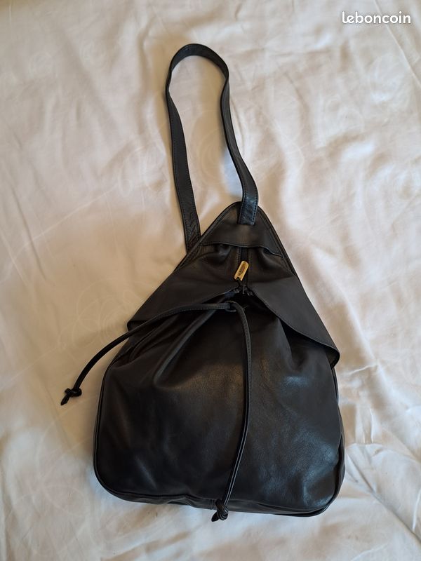 Sac à main en cuir noir - La Bagagerie (image 1)