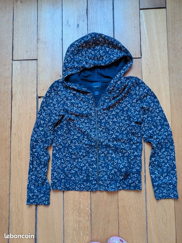 Sweat à capuche semi-zippé avec trou pour le pouce pour filles - Pull de gym en polaire avec poche pour la rentrée scolaire - Uniforme scolaire solide basique chaud, rose, 13-14 ans
