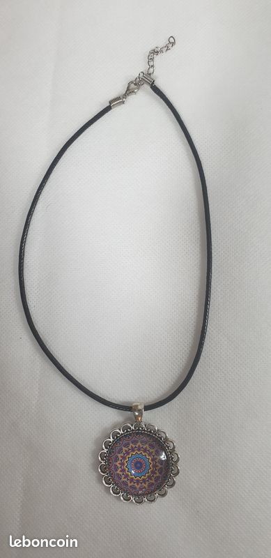 Collier cabochon mandala violet - VL83160 (image 4)