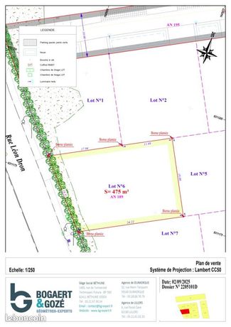 Terrain 475 m² Loon Plage