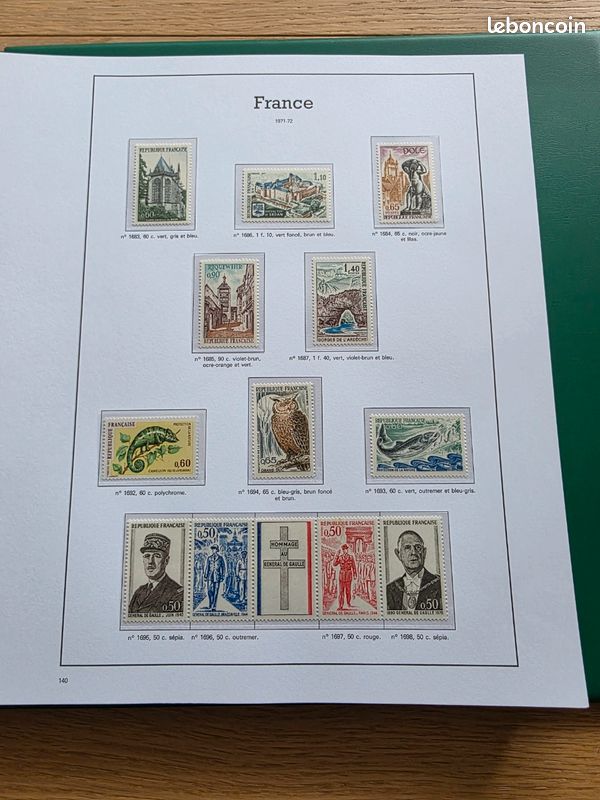 Collection timbres France 1960-1978 COMPLÈTE - 87 pages LUXE - Neufs * sans charnière (image 12)