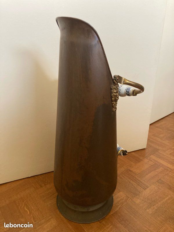 Ancien porte parapluie en cuivre et laiton (image 2)