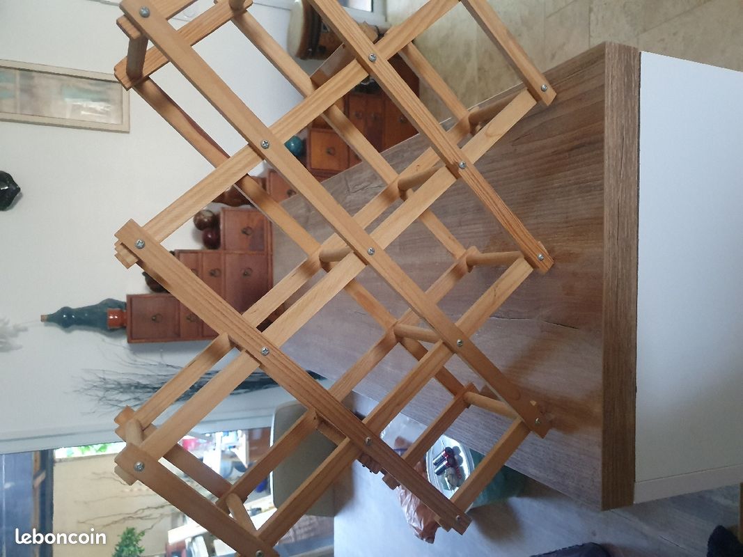 Range bouteilles pliable en bois (image 1)