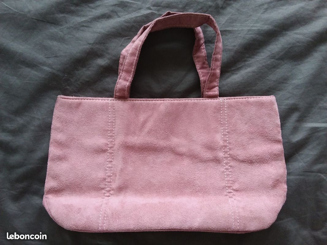 Sac à main suédine rose (image 1)