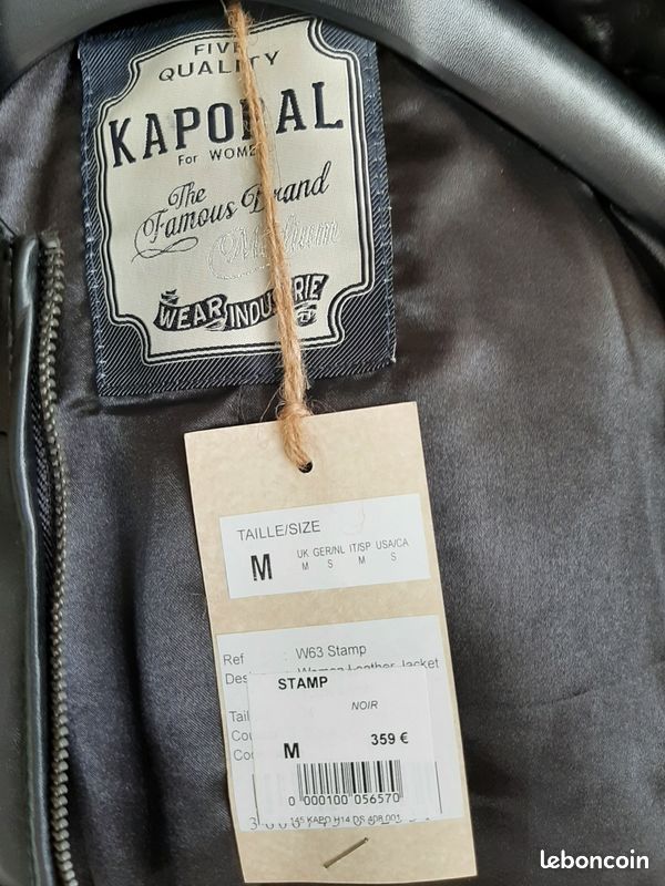 Parka neuve en cuir marque KAPORAL taille M (36/38) (image 3)