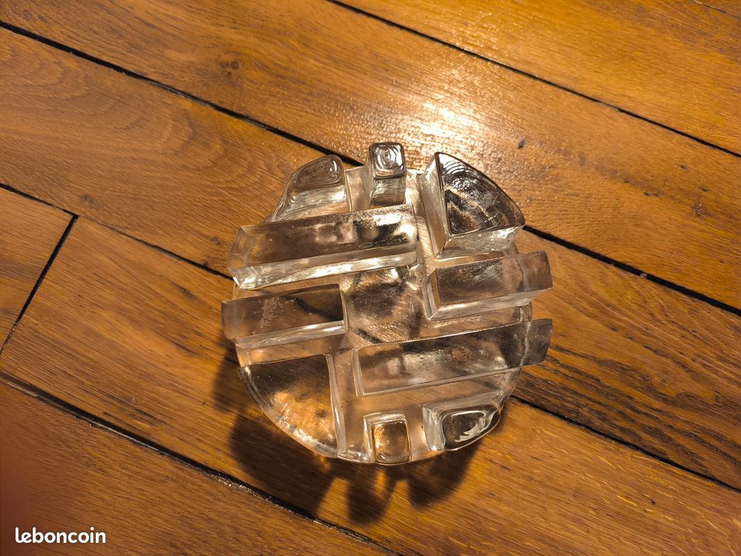 Chauffe plat / dessous de plat en verre cristal vintage année 70 Belmondo / Becker design vintage (image 1)
