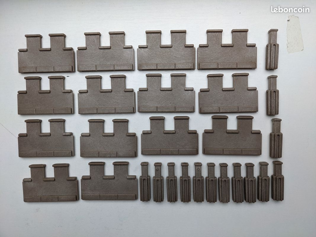 PLAYMOBIL (L3126) MOYEN-AGE - Créneau Double Mince Remparts Château