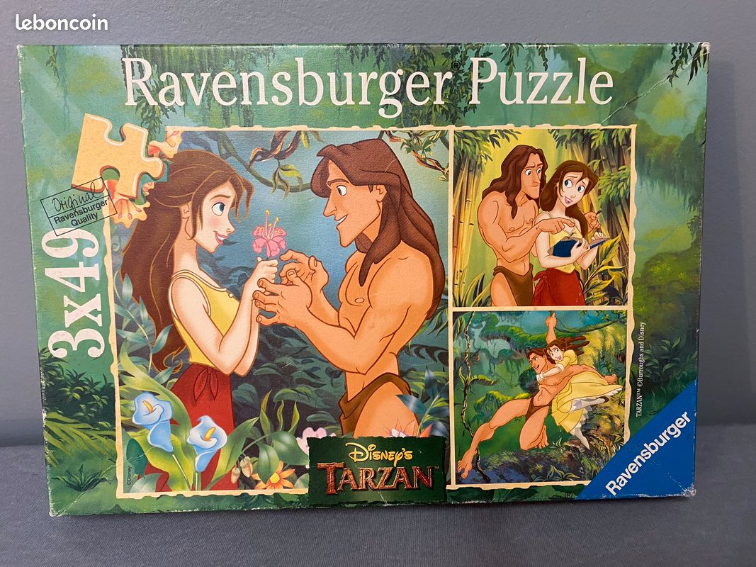 3 puzzles enfant 49 pièces tarzan (image 1)