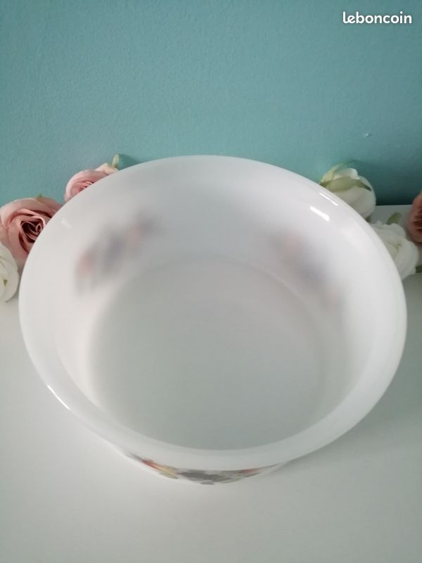 ARCOPAL FRANCE PLAT ROND MODELE FRUITS D'AUTOMNE VINTAGE