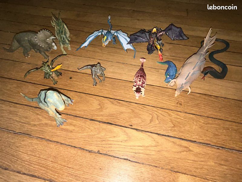 Lot de 10 figurines dinosaures et dragons détaillées (type Schleich/Papo) (image 1)